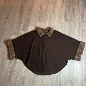 Jennifer Lauren Plus Size Women’s Shawls Cape Faux Fur Collar Lining One Size